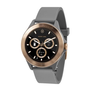 Harry Lime Rose Gold bezel Step tracker Watch with Grey Silicone strap HA07-2008